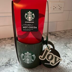 Starbucks Dark Green Mug with Red Hot Cocoa Set